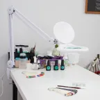 Лупа на струбцине , круглая, 5D, с подсветкой 90 LED, белая | 31-0403 | REXANT