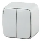Выключатель Intro Polo 3-104-01 двухклавишный, 10A-250В, IP20, ОУ, белый