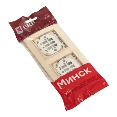 Рамка двухместная горизонтальная бежевый Минск