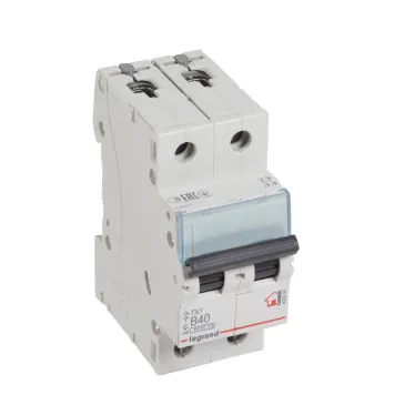 Автоматический выключатель TX? 6000 - 6 кА - тип характеристики B - 2П - 230/400 В~ - 40 А - 2 модуля
