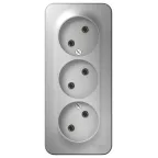 Розетка BLANCA наружная 3-я без заземления без шторок с изоляционной пластиной 16А 250В алюминий