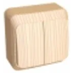 ЭТЮД Выключатель двухклавишный наружный с подсветкой Сосна