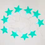 Гирлянда светодиодная Звездопад бирюзовая 10 LED, 2,25 м, прозрачныйПВХ, белый цвет свечения, 2 х АА (батарейки не в комплекте) | 304-004 | NEON-NIGHT