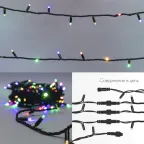 Гирлянда модульная  "Дюраплей LED"  20м  200 LED  черный каучук Мульти | 315-159 | NEON-NIGHT