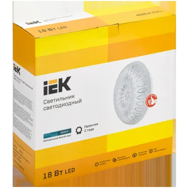 Светильник светодиодный ДПБ 2012 18Вт IP20 4000К круг белый IEK