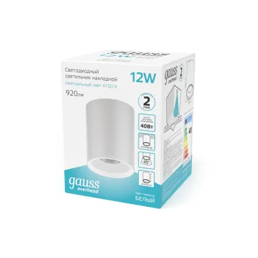 Светильник светодиодный декоративный бытовой HD011 12W (белый) 4100K 79x100мм | HD011 | Gauss