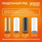 Светильник светодиодный накладной HD029 12W (черный/черный) 3000K 79x200мм | HD029 | Gauss