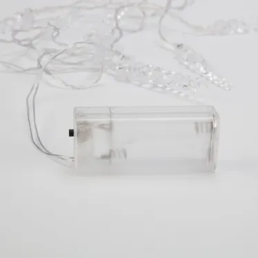 Гирлянда светодиодная Сосульки 1,5 м, 10 LED, прозрачный ПВХ, цвет свечения теплый белый, 2 х АА (батарейки не в комплекте) | 303-093 | NEON-NIGHT
