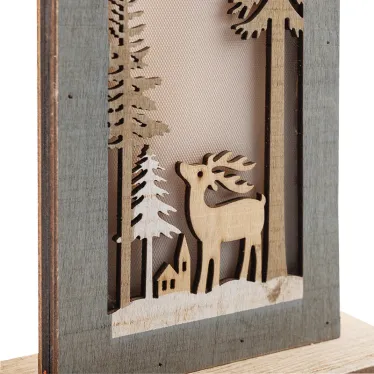 Деревянная фигурка с подсветкой Рождественский олень 11х5х47 см | 504-007 | NEON-NIGHT