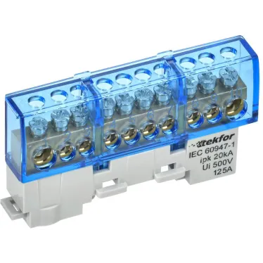 TEKFOR Шина N ноль изолированная на универсальном держателе 8х12-10-С IEK