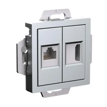 ATLASDESIGN РОЗЕТКА двойная HDMI+RJ45, кат.5Е, механизм, АЛЮМИНИЙ
