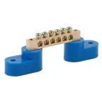 Шина N ноль на двух угловых изол ШНИ-6х9-6-У2-синий