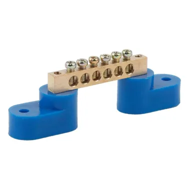 Шина N ноль на двух угловых изол ШНИ-6х9-6-У2-синий