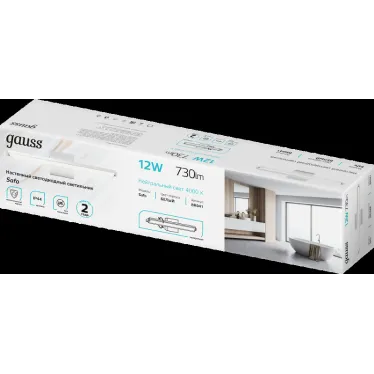 Светильник светодиодный настенный бра 12 Вт 730 лм 4000К AC 220В Белый IP20 440х80х100мм Safo Gauss