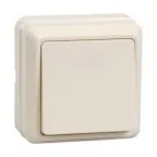 ОКТАВА Выключатель одноклавишный наружный бежевый 10А