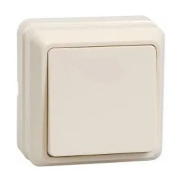ОКТАВА Выключатель одноклавишный наружный бежевый 10А