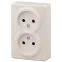 Розетка 2х2P, 16A-250В, ОУ, Эра Эксперт, сл.кость, 11-2202-02