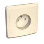 ЭТЮД Розетка скрытая без заземления со шторками бежевая