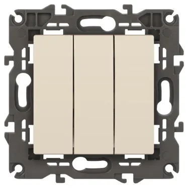 Выключатель тройной, 10АХ-250В, Эра Elegance, сл.кость,14-1107-02