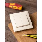 Валенсия выключатель 2-кл. 10А кремовый