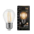 Лампа светодиодная Black LED Filament Шар E27 9W 680lm 2700K | 105802109 | Gauss