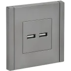 FORTE@PIANO Розетка USB A+A 3,1А FP549 сталь IEK