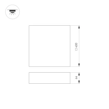 Светильник IM-QUADRO-EMERGENCY-3H-S400x400-44W Warm3000 (BK, 120 deg, 230V) (IP40 металл, 2 года)