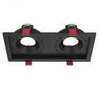 Рамка для модульного светильника FLEX 50 11 двойная встраиваемая 110х220х55мм RAL9005 черн. муар поворотная | V1-R0-T0435-10010-2000000 | VARTON