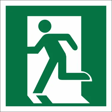 Знак безопасности BL-2020B.E01-01"Выход здесь (лев.)" | a21283 | Белый свет