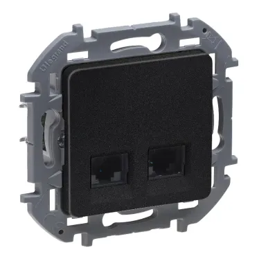 Двойная розетка RJ 45 категория 6 UTP INSPIRIA антрацит