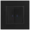 Выключатель двойной с подсветкой, 10АХ-250В, Эра Elegance, антрацит,14-1105-05