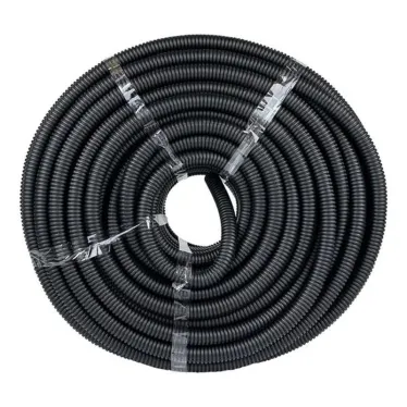 Труба ПНД гибкая гофрированная d32мм, тяжёлая с протяжкой, 50м, цвет черный PROxima