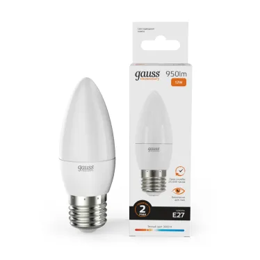 Лампа светодиодная Elementary Свеча 12W 950lm 3000K E27 LED 1/10/100 | 30212 | Gauss