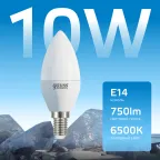 Лампа светодиодная Elementary Свеча 10W 750lm 6500K Е14 LED 1/10/100 | 33130 | Gauss