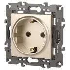 Розетка 2P+E Schuko, 16А-250В, Эра Elegance, шампань, 14-2101-04