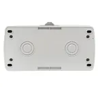 Розетка 2-местная Мурманск 16А с заземлением с крышкой IP54 серый с защитными шторками