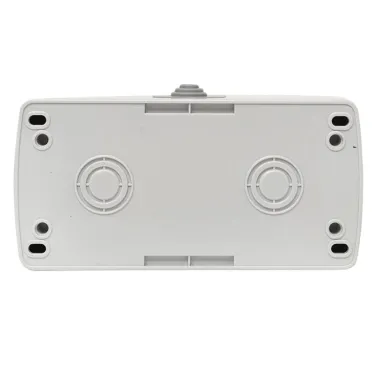 Розетка 2-местная Мурманск 16А с заземлением с крышкой IP54 серый с защитными шторками