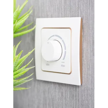 Стокгольм Рамка 1-местная белая с линией цвета шампань