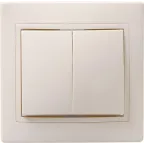 Выключатель 2-клавишный 10А керамика КВАРТА кремовый (ВС10-2-0-Км )