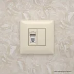 Avanti Телефонная розетка RJ-12 в стену одинарная, , Ванильная дымка