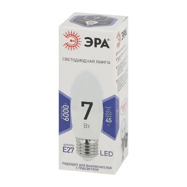 Лампа светодиодная LEDB35-7W-860-E27(диод,свеча,7Вт,хол,E27)