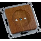 MASTER Розетка одноместная со шторками, скрытой установки, в рамку, дуб