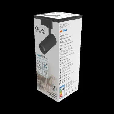 Светильник светодиодный трековый на шинопровод ДПО 16 Вт 1390 лм 4000К AC 220В Черный IP20 D85х210мм однофазный угол 24 грд Track Gauss