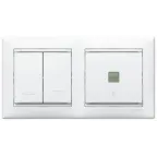 VALENA Рамка 2 поста горизонтальная белая