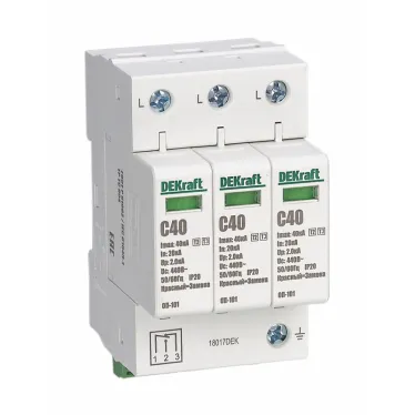 Ограничитель перенапряжения трехполюсный ОП-101 3п 40кА C