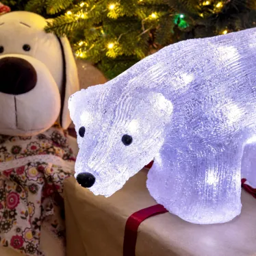 Акриловая светодиодная фигура "Медведь" 34,5х12х17 см, 4,5 В, 3 батарейки AA (не входят в комплект), 24 светодиода, | 513-315 | NEON-NIGHT