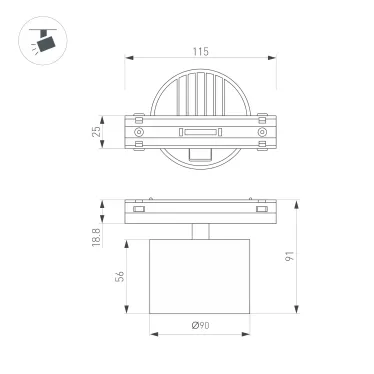Коннектор прямой ALT-LINEAIR-FLAT-CON-I-2094 (ANOD) (arlight, IP20 Металл, 3 года) | 030293 | Arlight