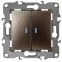 Выключатель двойной с подсветкой, 10АХ-250В, Эра12, бронза,12-1105-13
