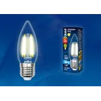 Лампа светодиодная.LED-C35-13W/3000K/E27/CL PLS02WH картон Форма свеча, прозрачная. Sky. Теплый (3000К). Картон.