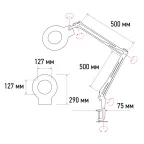 Лупа на струбцине , круглая, 5D, с подсветкой, белая | 31-0011 | REXANT